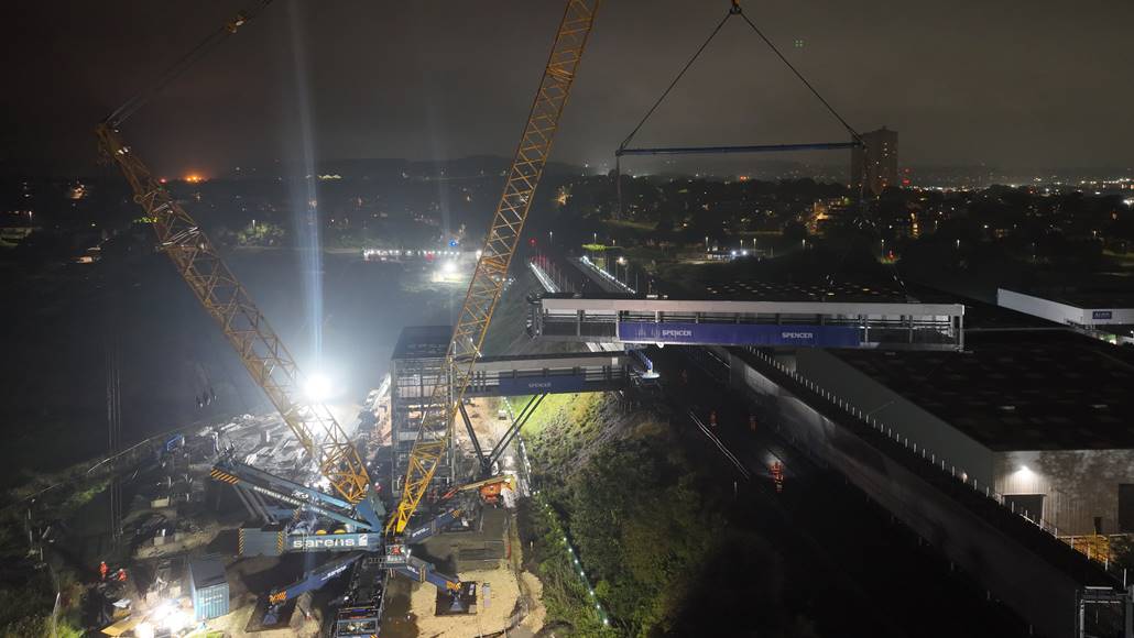 Link bridges lifted in at White Rose Rail Station